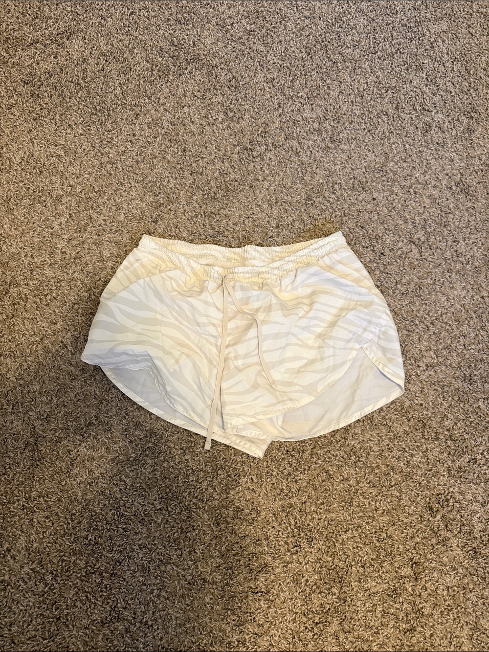 Old Navy Cream Camo Zebra-Print Athletic Drawstring Shorts
